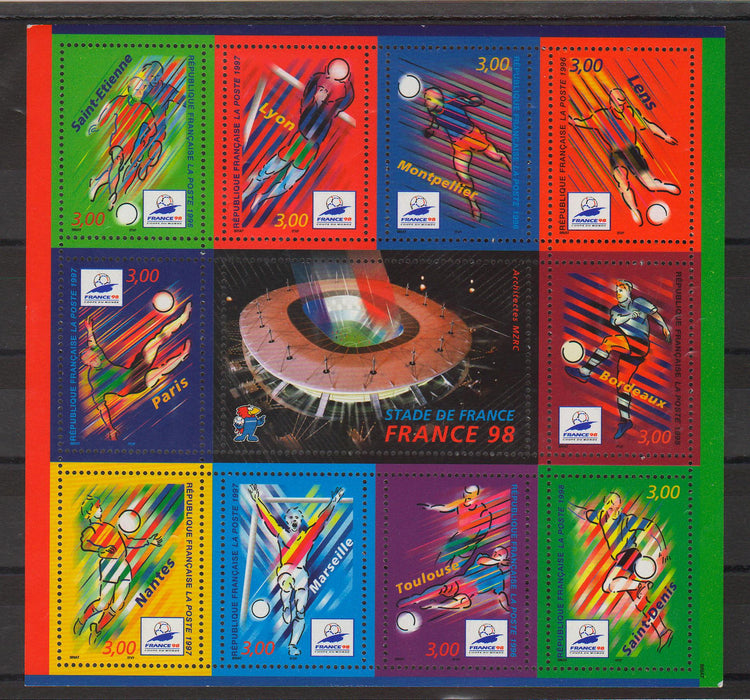 France 1996 World Cup Soccer Championshimps, France sheet cv. 14.00$ (TIP A)