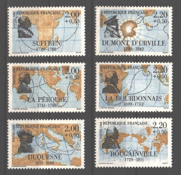 France 1988 Explorers cv. 6.00$ (TIP A)