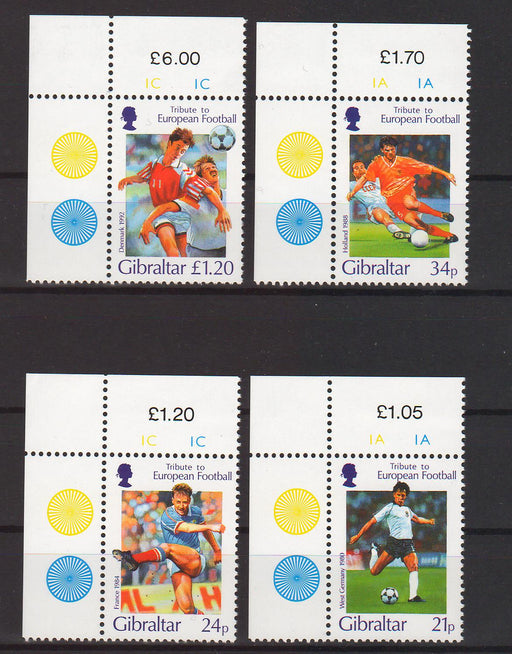 Gibraltar 1996 European Soccer c.v. 6.50$ - (TIP A) in Stamps Mall
