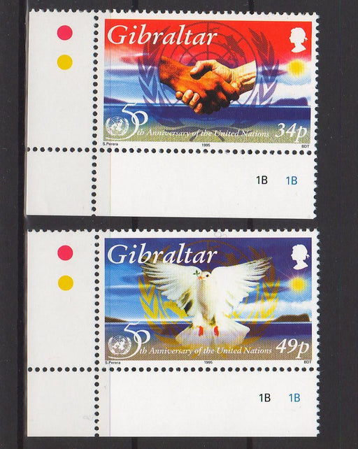 Gibraltar 1995 50th Anniversary UN c.v. 4.25$ - (TIP A) in Stamps Mall