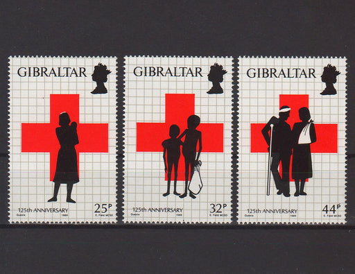 Gibraltar 1989 125th Anniversary of Red Cross c.v. 4.70$ - (TIP A) in Stamps Mall