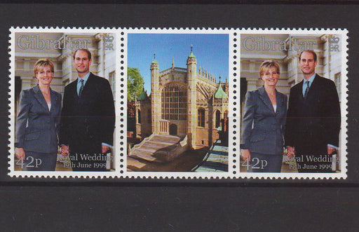 Gibraltar 1999 Royal Weeding pair + vignette c.v. 6.25$ - (TIP A) in Stamps Mall