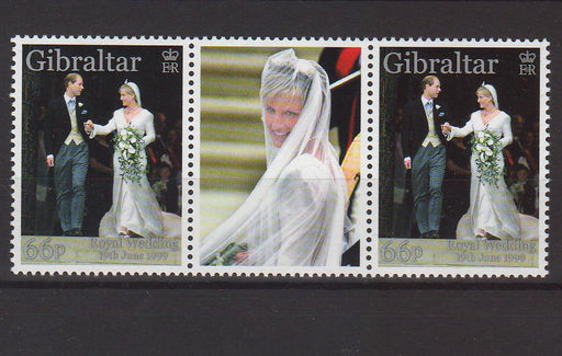 Gibraltar 1999 Royal Weeding pair + vignette c.v. 7.00$ - (TIP A) in Stamps Mall