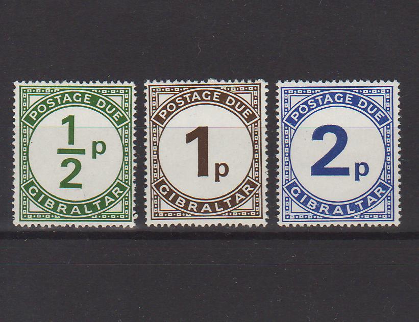 Gibraltar 1971 Postage Due Stamps Chalky Paper c.v. 1.60$ - (TIP A) in Stamps Mall