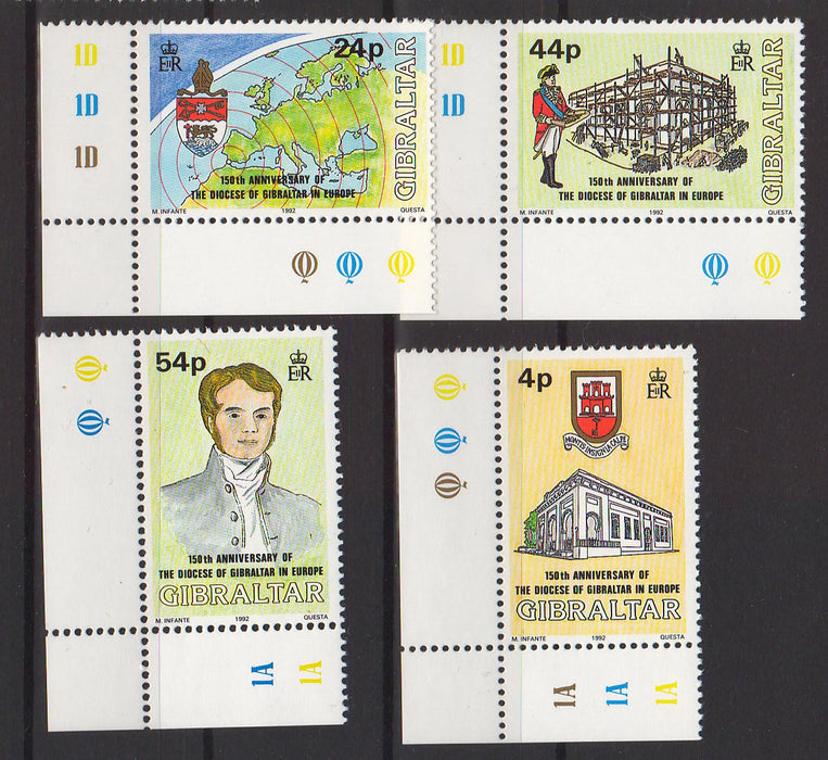 Gibraltar 1992 Anglican Diocese of Gibraltar, 150th Anniversary c.v. 6.40$ - (TIP A) in Stamps Mall