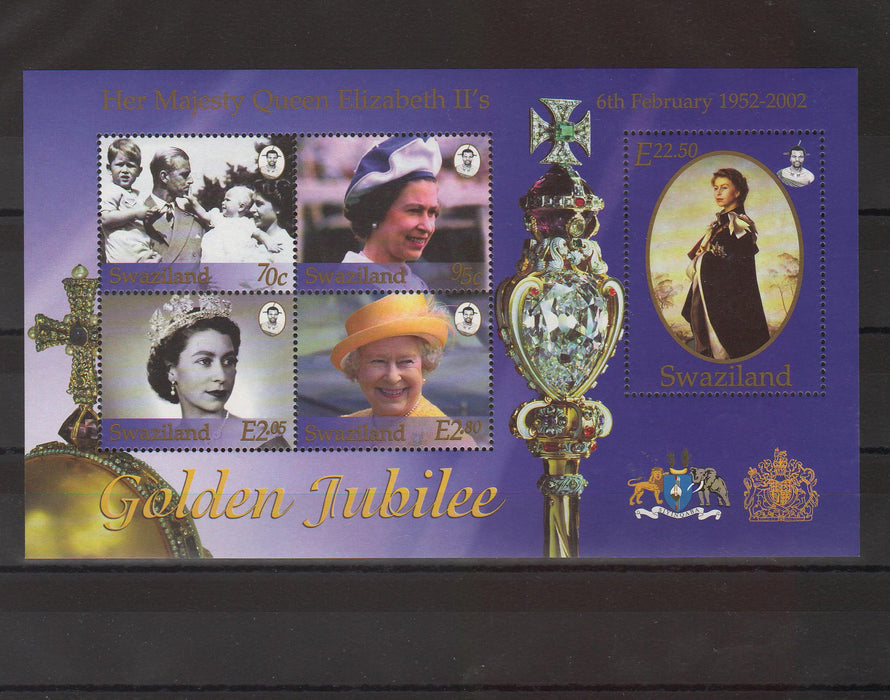 Swaziland 2002 Queen Elizabeth Golden Jubilee illustrated block (TIP A)