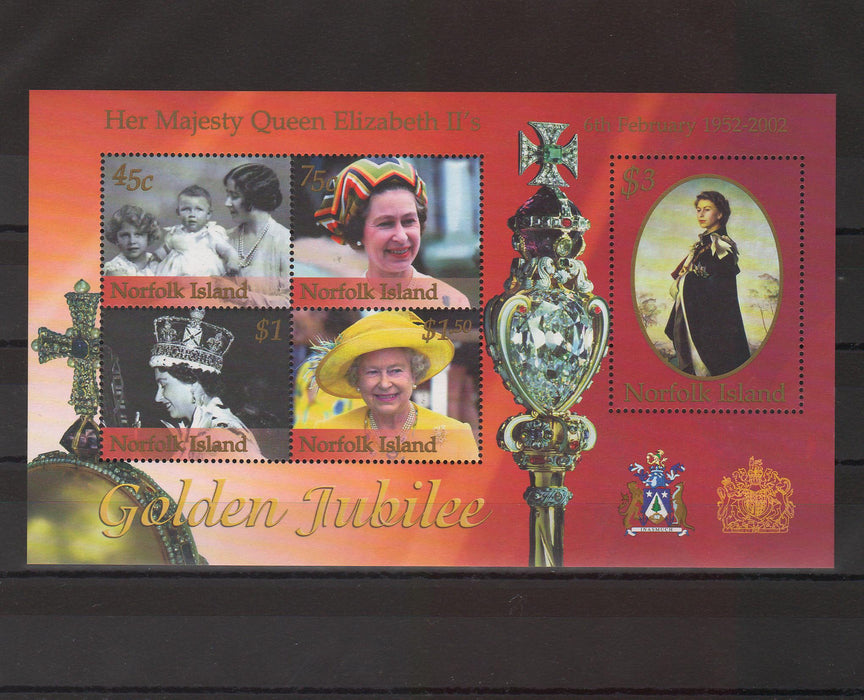 Norfolk Islands 2002 Queen Elizabeth Golden Jubilee illustrated block (TIP A)