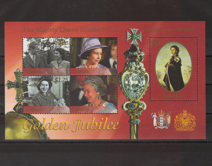 Tokelau 2002 Queen Elizabeth Golden Jubilee illustrated block (TIP A)