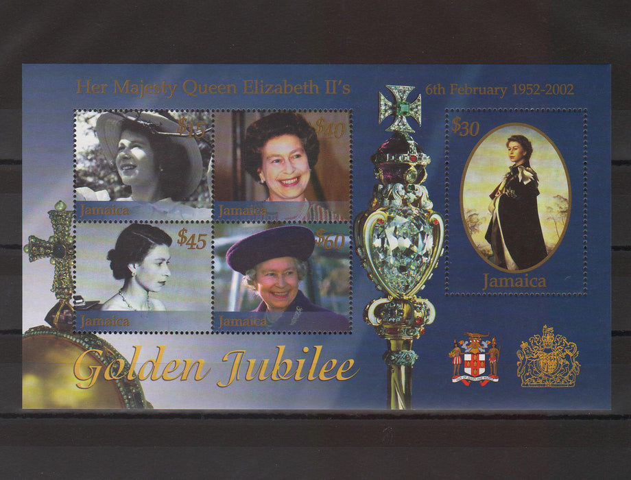 Jamaica 2002 Queen Elizabeth Golden Jubilee illustrated block (TIP A)