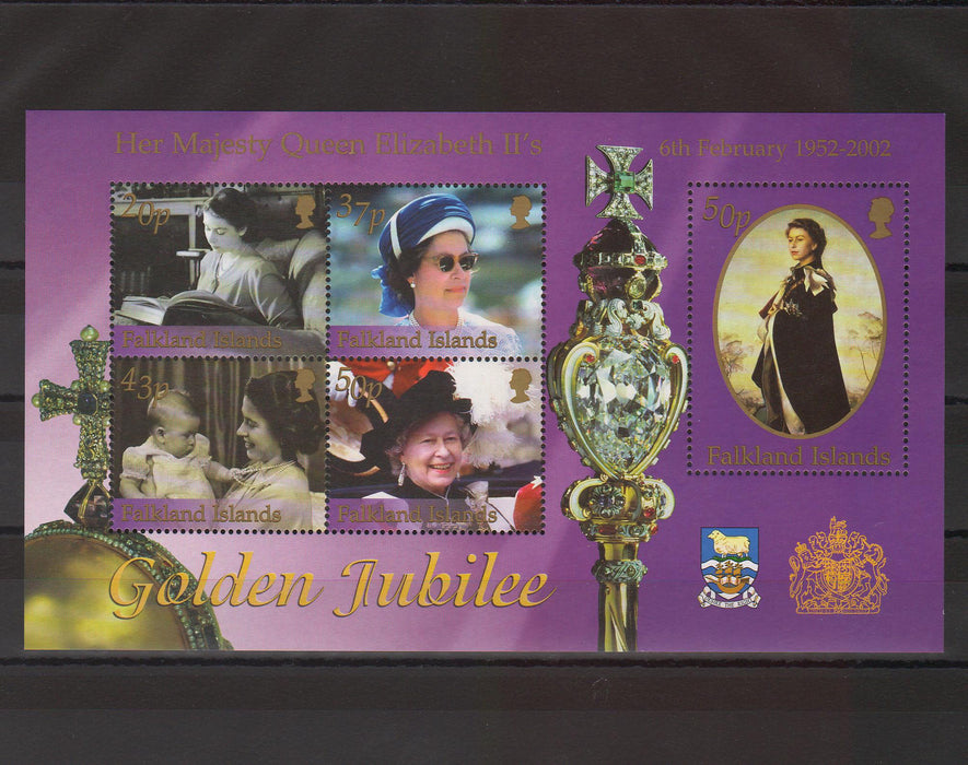 Falkland Islands  2002 Queen Elizabeth Golden Jubilee illustrated block (TIP A)
