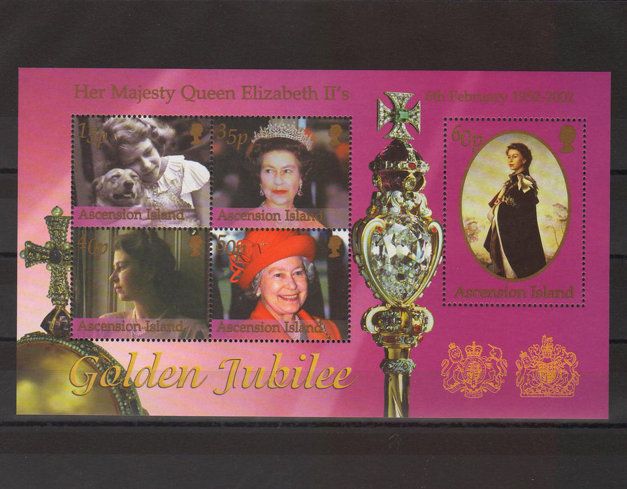 Ascension Islands  2002 Queen Elizabeth Golden Jubilee illustrated block (TIP A)