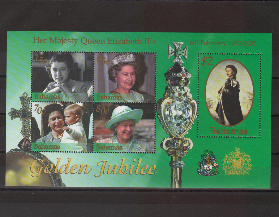 Bahamas 2002 Queen Elizabeth Golden Jubilee illustrated block (TIP A)