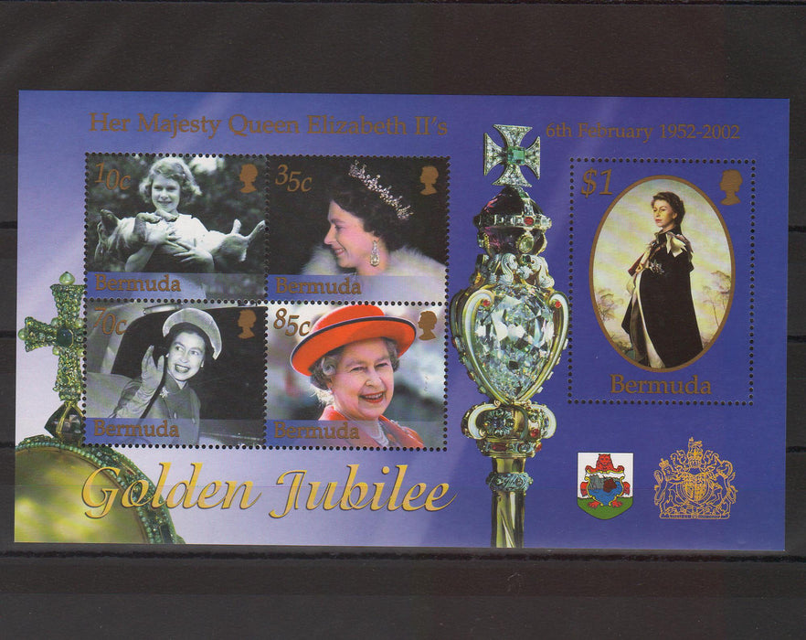 Bermuda 2002 Queen Elizabeth Golden Jubilee illustrated block (TIP A)