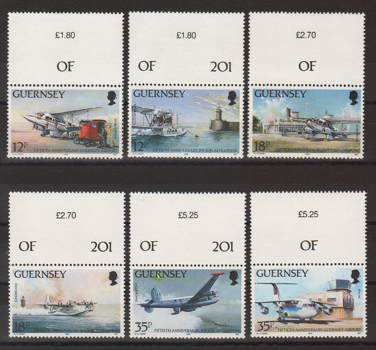 Guernsey 1989 Aircrafts Guernsey Airport 50th Anniversary cv. 5.20$ (TIP A)
