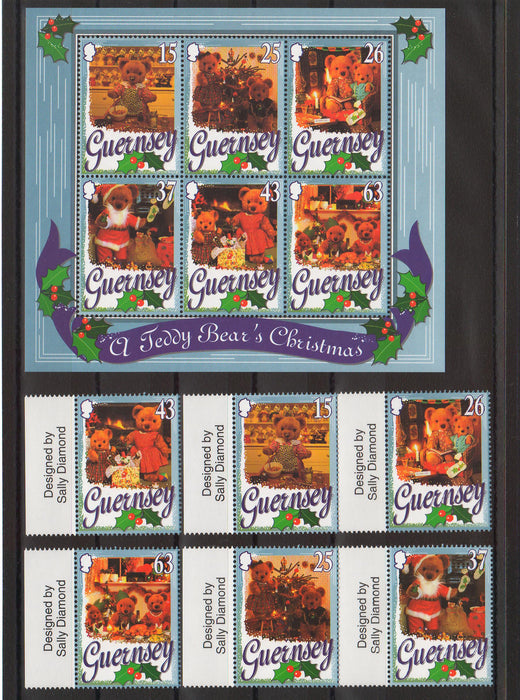 Guernsey 1997 Teddy Bears Celebrating Christmas cv. 16.45$ (TIP A)