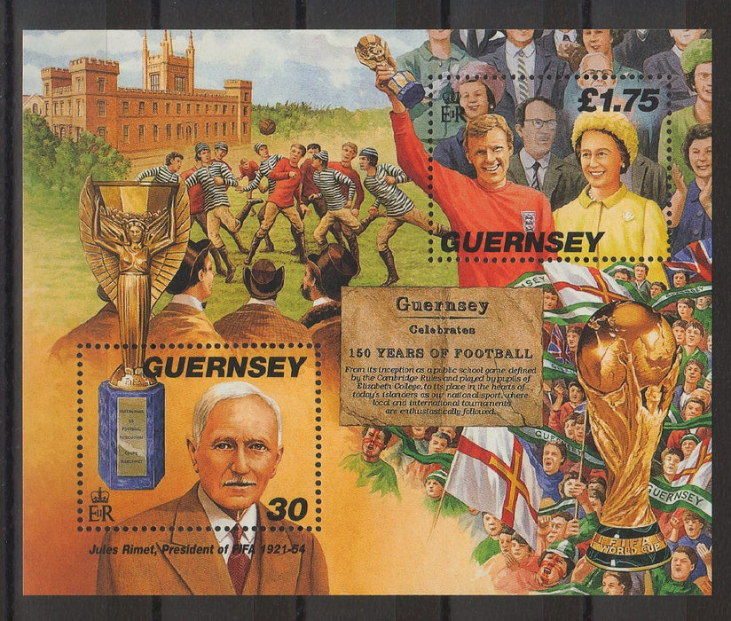 Guernsey 1998 Cambridge Rules for Soccer 150th Anniversary cv. 8.25$ (TIP A)