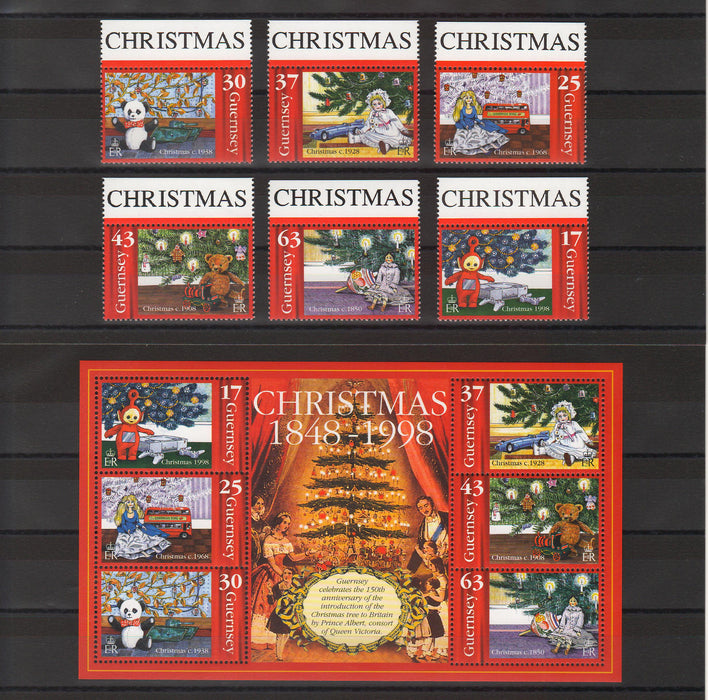 Guernsey 1998 Introduction of Christmas Tree to Britain 150th Anniversary cv. 17.00$ (TIP A)