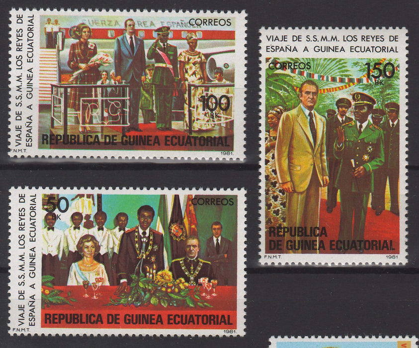 Equatorial Guinea 1981 State Visit of King Juan Carlos of Spain - Sc #47-49 c.v. 6.00$ - (TIP B) in Stamps Mall