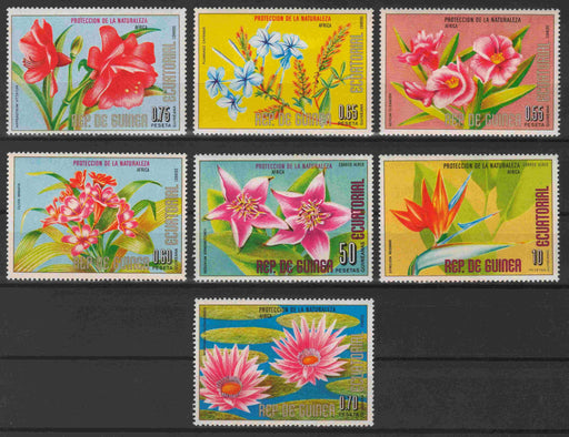 Equatorial Guinea 1976 African Flowers complet set of 7 - (TIP A) in Stamps Mall