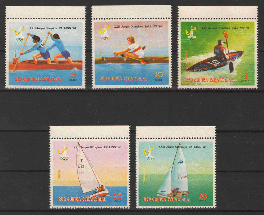 Equatorial Guinea 1980 Summer Olympic Water Games Tallinn complet set of 5 - (TIP A) in Stamps Mall