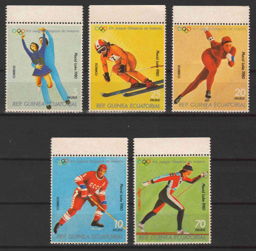 Equatorial Guinea 1980 Winter Olympics Lake Placid complet set of 5 - (TIP A) in Stamps Mall