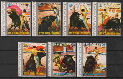 Equatorial Guinea 1975 Bool Fight imperforated complet set of 7 - (TIP B) in Stamps Mall