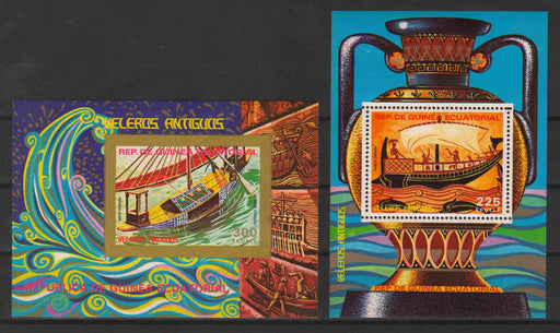 Equatorial Guinea 1978 Ancienl Sailing Ships souvenir sheet perf. and imperf. - (TIP B) in Stamps Mall
