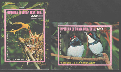 Equatorial Guinea 1976 European Birds souvenir sheet perf. and imperf. - (TIP B) in Stamps Mall