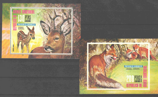 Equatorial Guinea 1976 European Animals souvenir sheet perf. and imperf. - (TIP B) in Stamps Mall