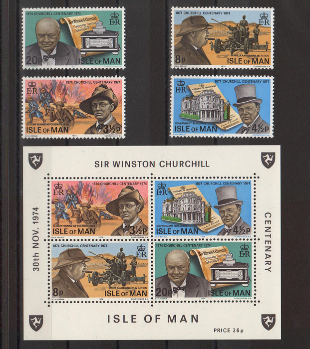 Isle of Man 1974 Sir William Churchill Centenary  cv. 2.80$ (TIP A)