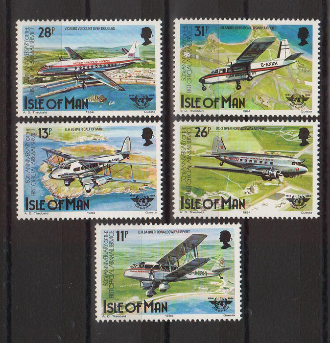 Isle of Man 1984 50th Anniversary of Official Airmail Service cv. 4.05$ (TIP A)