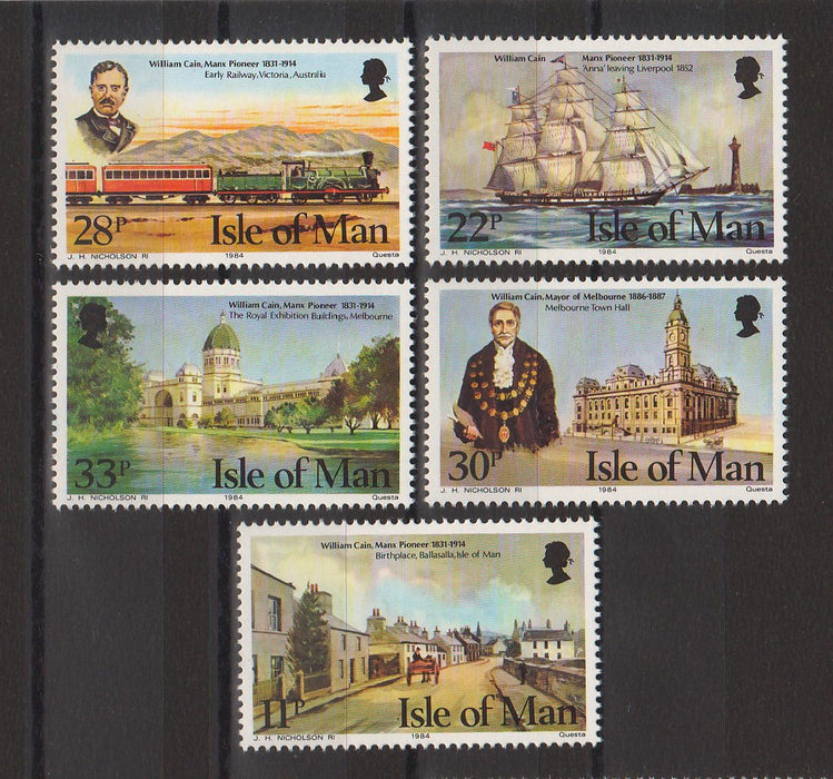 Isle of Man 1984 William Cain, Mayor of Melbourne cv. 4.45$ (TIP A)