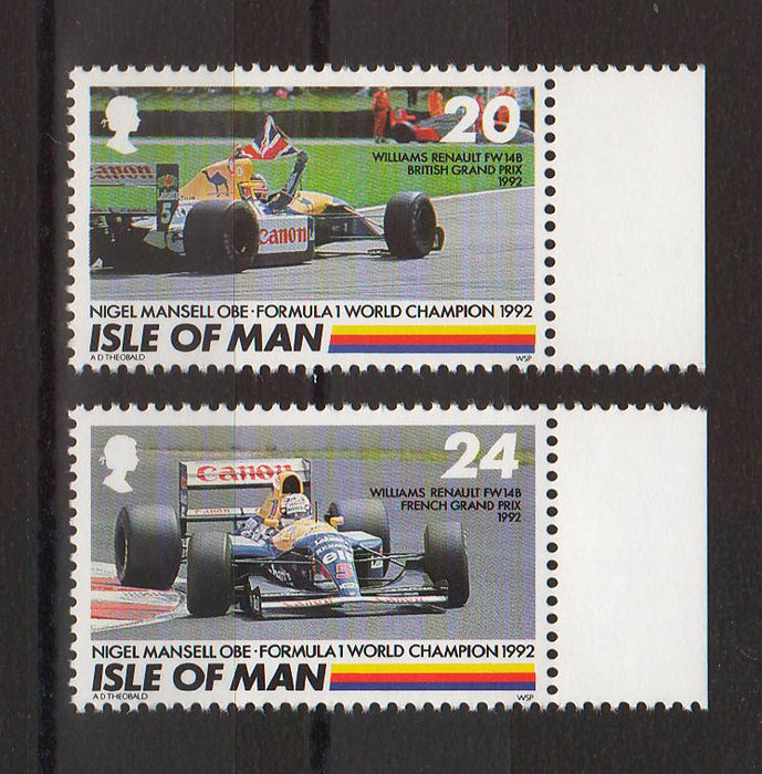Isle of Man 1992 Nigel Mansell Formula 1 World Champion cv. 1.85$ (TIP A)