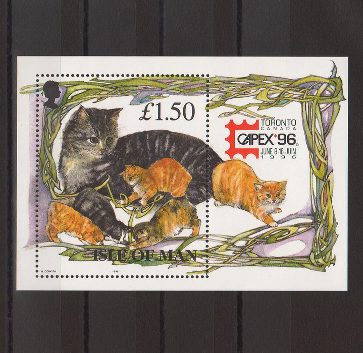 Isle of Man 1996 Cats souvenir sheets with CAPEX inscription cv. 12.00$ (TIP A)