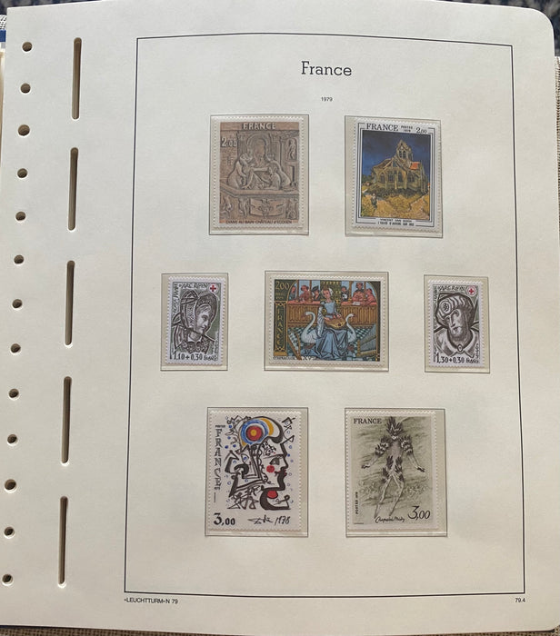 France 1970-1992  Collection of Stamps  Leuchtturm Hingless Album (TIP G)
