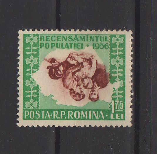 Romania 1956 Recensamantul val. 1,75L cu centrul ranversat (TIP G)
