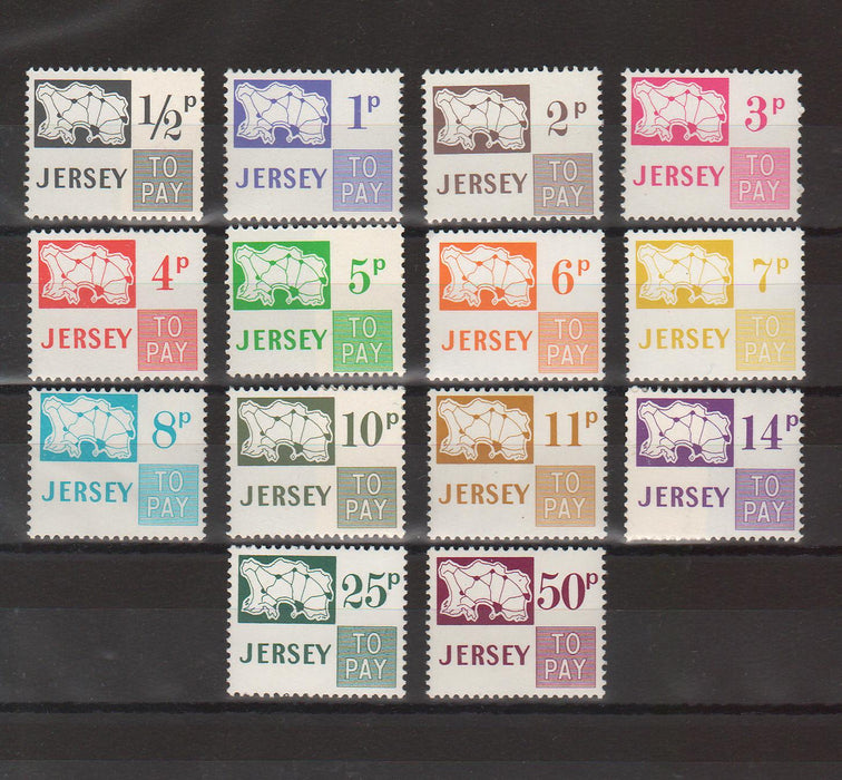 Jersey 1971-1975  Postage Due Stamps Map of Jersey  cv. 6.35$ (TIP A)