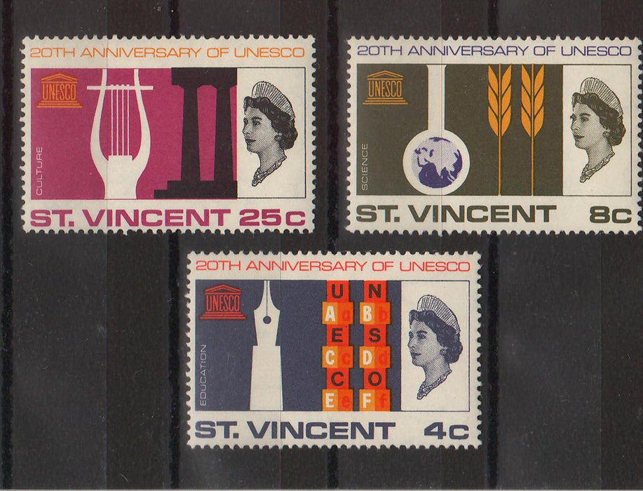 St. Vincent 1966 UNESCO Anniversary Issue c.v. 2.30$ (TIP A)