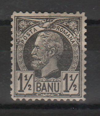 Romania 1885-88 Carol I Vulturi hartie alba 1 1/2B (TIP B)