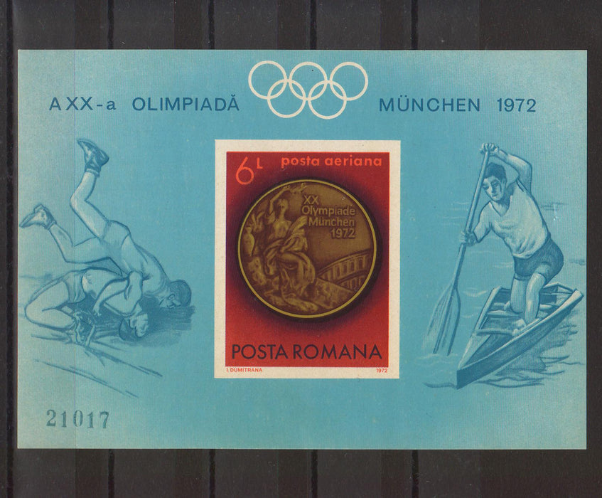 Romania 1972 JO vara Munchen-Medalii Olimpice colita nedantelata (TIP D)