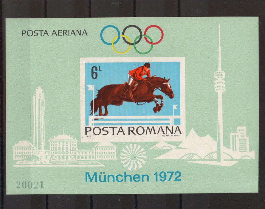Romania 1972 Preolimpiada Munchen colita nedantelata (TIP D)