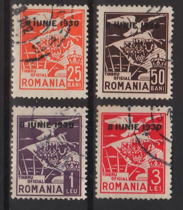 Romania 1930 Marci de serviciu Vultur cu steag fara filigran supratipar (TIP A)-Stamps Mall