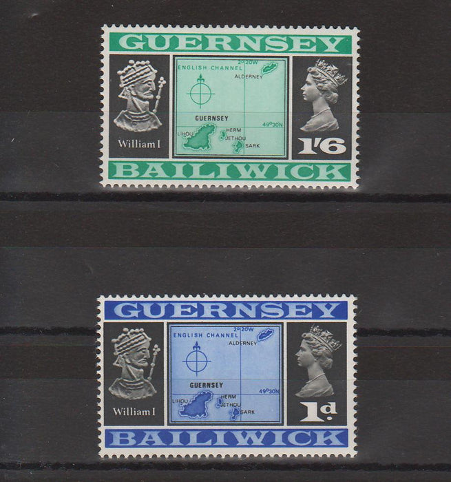 Guernsey 1969-1970 Map of Bailiwick inscribed 49o30 N cv. 3.25$ (TIP A)