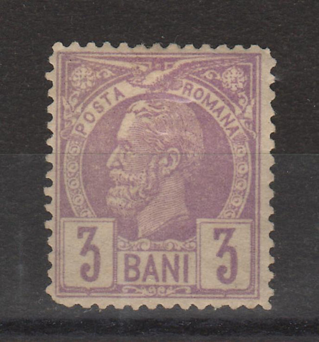 Romania 1885-89 Carol I Vulturi hartie colorata 3B violet (TIP D)