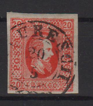 Romania 1865 Cuza Efigia in oval 20 PAR rosu tip II (TIP C) in Stamps Mall