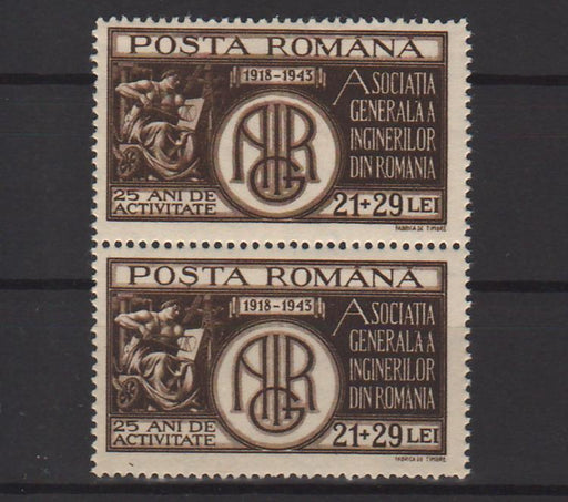 Romania 1943 AGIR pereche (TIP A)-Stamps Mall