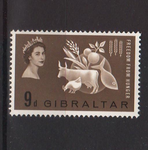Gibraltar 1963 Freedom from Hunger Campaign Issue - (TIP A) in Stamps Mall
