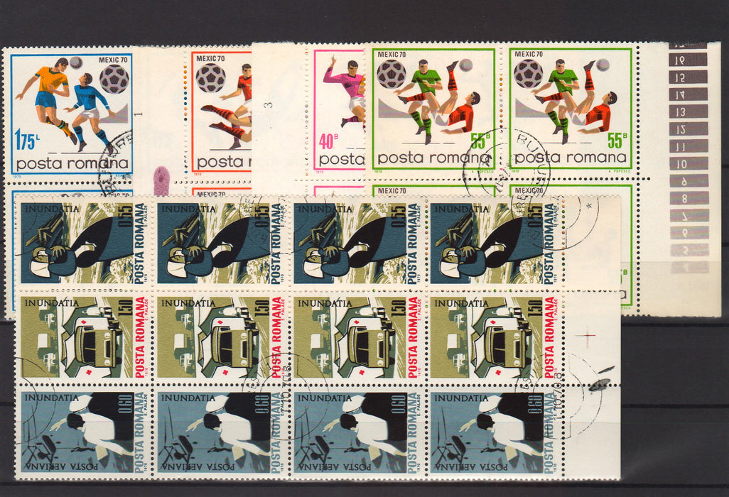 Romania serii in bloc de 4 stampilate (TIP A)-Stamps Mall