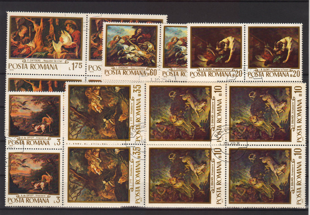 Romania serii in bloc de 4 stampilate (TIP A)-Stamps Mall