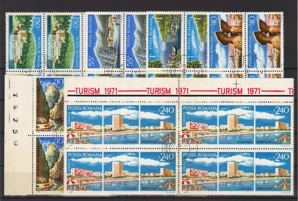 Romania serii in bloc de 4 stampilate (TIP A)-Stamps Mall